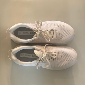 Off White and Rose Gold Rincon 3 Hokas US Size 6